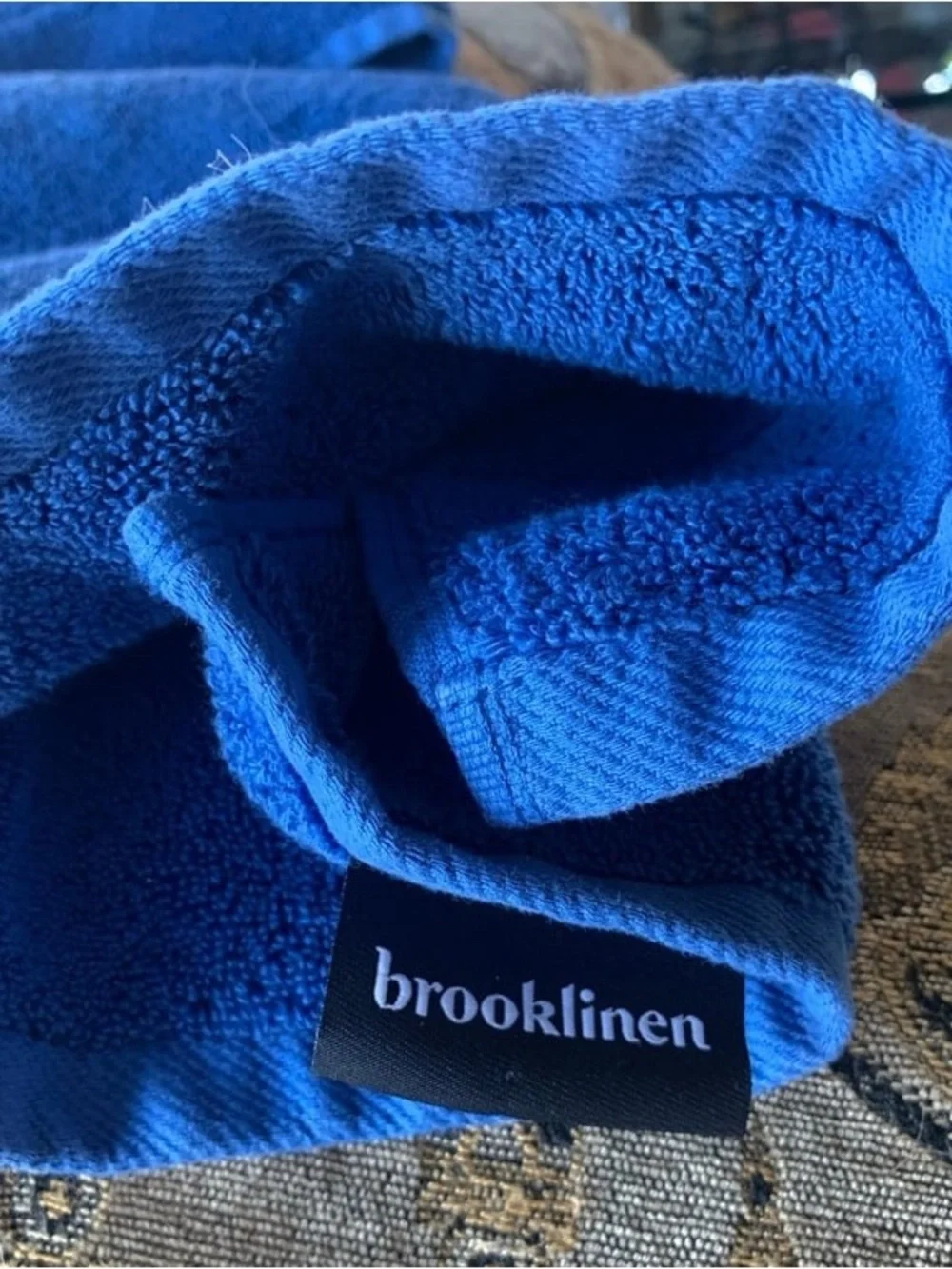 Brooklinen 2 Super Plush Blue Hand Towels Like New